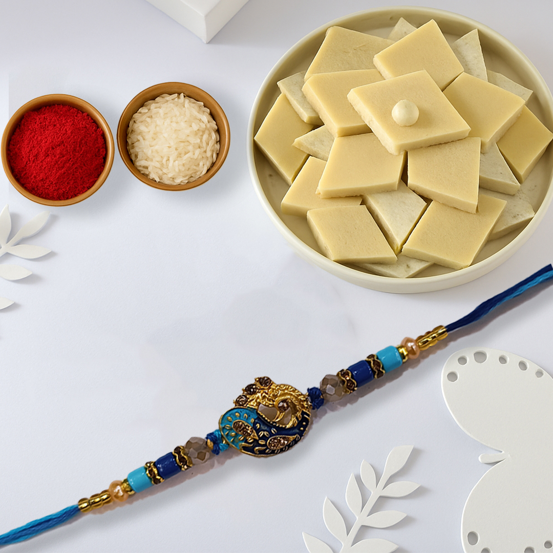 blue Peacock Rakhi